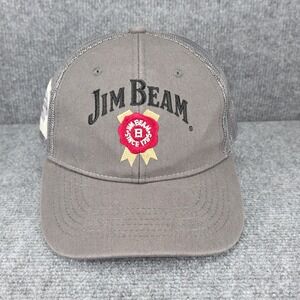 Jim Beam Hat Cap‎ Snap Back One Size Gray Mesh Trucker Bourbon Whiskey Promo